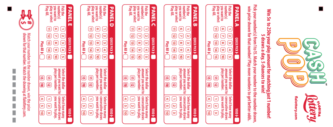 Cash Pop Playslip